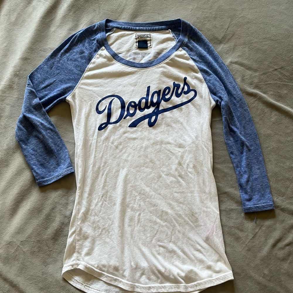PINK Dodgers Baseball Shirt // S
